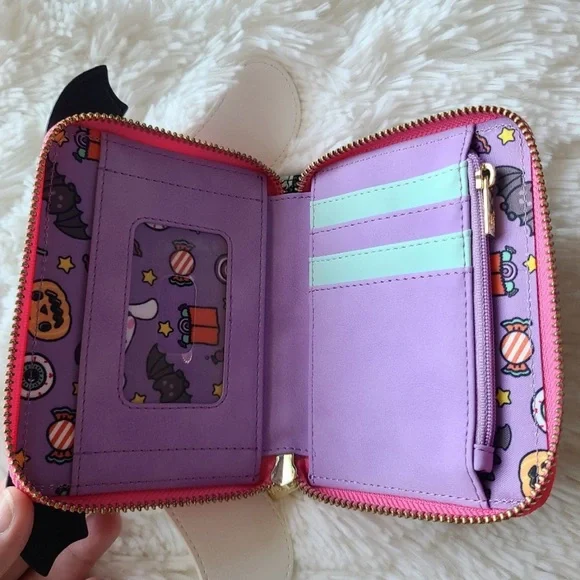 Sanrio Loungefly Cinnamoroll Spooky Cute Vampire Bat Halloween zip around wallet - Picture 5 of 6
